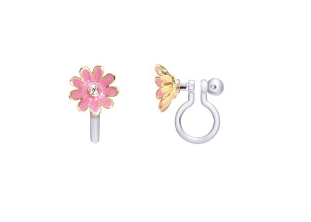 Pink Daisy Clip-On Earrings